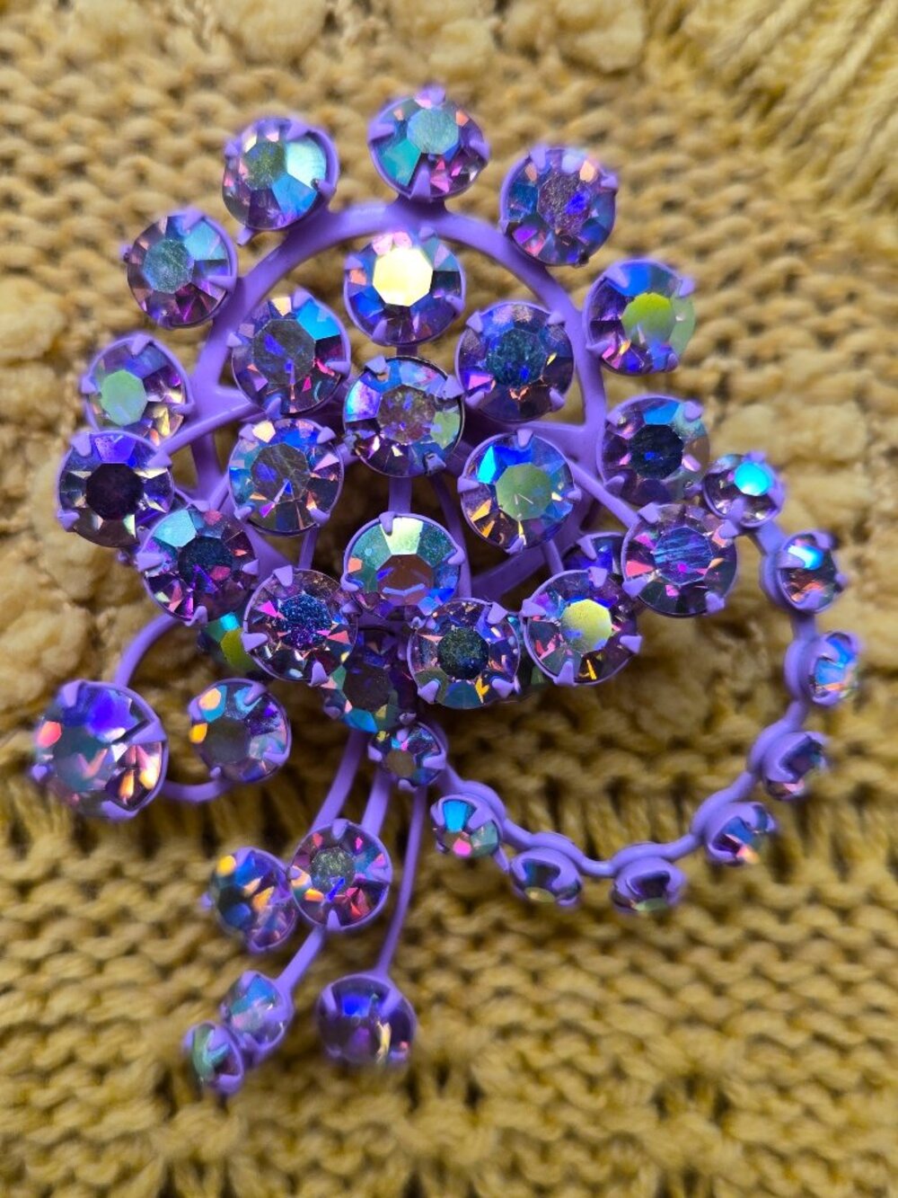 Purple Rhinestone Pin